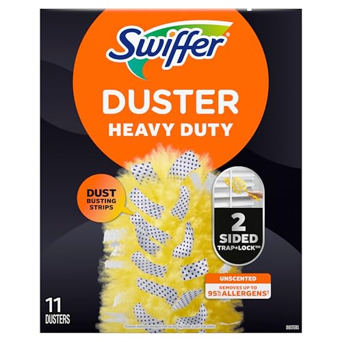Swiffer Dusters Heavy Duty Multi-Surface Duster Refills for Cleaning, Unscented, 11 Count
