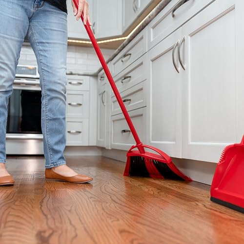 O-Cedar One Sweep Broom & Step-On Dustpan Set | Patented Wave Bristles Remove Over 99% of Dirt in One Pass | Lightweight & Quiet for Pet-Friendly Cleaning