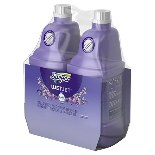 Swiffer WetJet Multi-Purpose Floor and Hardwood Cleaner Solution with Febreze Refill, Lavendar Vanilla and Comfort Scent, 1.25 Liter (4 Pack)