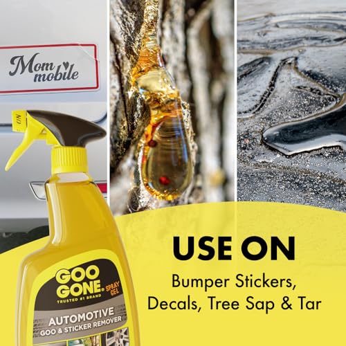 Goo Gone Automotive Cleaner - 24 Ounce - Bumper Stickers, Gum, Bird Droppings, Tree Sap, Spray Paint, Brake Dust and Asphalt