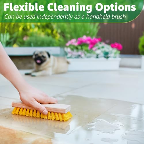 Deck Scrub Brush Head 7.87" - Heavy Duty Concrete & Wooden Deck Scrub Brush With Hard Nylon Bristles