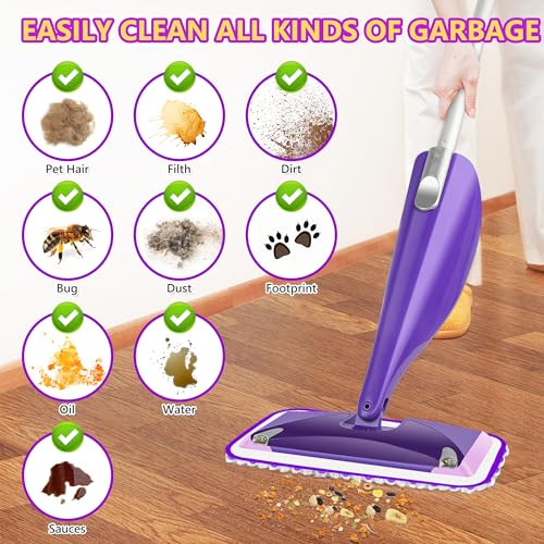 Reusable Mop Pads Refills Compatible with Swiffer Wet Jet Spray Mop, Wet Pads Refill WetJet Pads Refills for Swiffer Mop, Microfiber Mop Pad Replacements Wet Dry Mop Heads for Floor Cleaning, 6 Pack