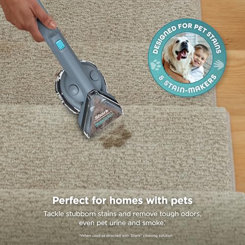 Shark StainStriker | Portable Carpet, Upholstery & Area Rug Cleaner | 4 Tools | Bonus Full-Size Solutions | Powerful Stain & Odor Remover | Deep Clean & OXY Solutions | Blue | PX202BRN