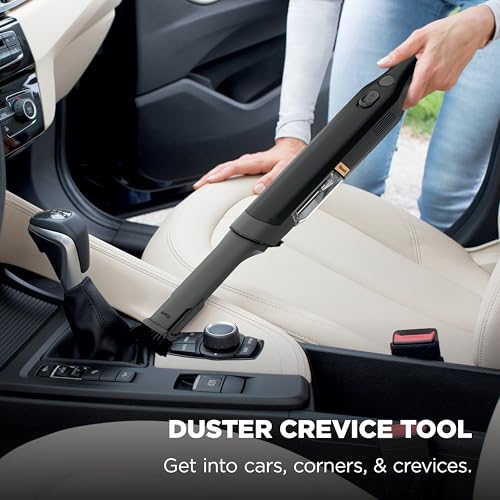 Shark WANDVAC Cordless Hand Vac, Lightweight, Versatile and Portable at 1.4 lbs., Powerful Suction for Pet Hair, Charging Dock, One-Touch Empty for Car & Home, Duster Crevice Tool, Black, WV201BK