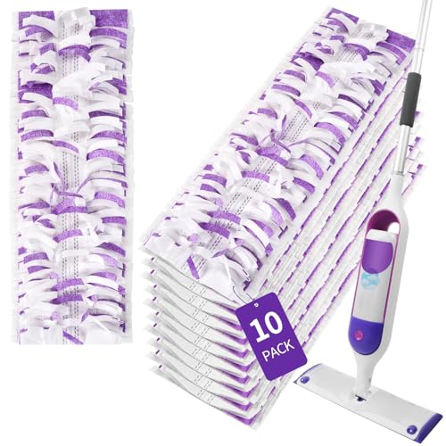 ZHAYAO 10 Pack Disposable Power Mop Pads for Swiffer Power Mop Pads, Compatible with Swiffer Power Mop Refills, Unscented Spray Replacement Floor Cleaning Refills for urface/Hardwood Floor Cleaning