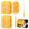 360° Duster Refills Kit for Swiffer Duster, 25 Pack & 1 Handle, Multi-Surface Dusters with 4X Cleaning Power. Efficient Duster Kit for Cleaning Pet Hair, Home, Office, Blinds, Furniture and More