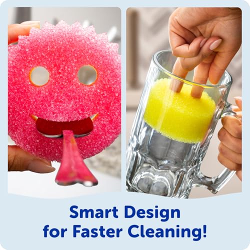 Scrub Mommy Kitchen Sponges - Dual-Sided Dish Sponges for Scrubbing - Non-Scratch Cleaning Sponges for Washing Dishes, Bathroom & Multi-Surface Cleaning - Online Exclusive (3 Count)