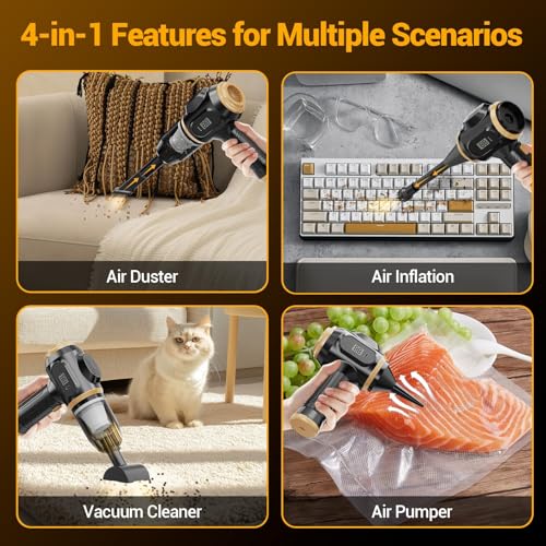 Scstartx Portable Car Vacuum Cordless Mini Handheld Vacuums Cleaner Rechargeable with LCD Display and Multi-Nozzles, High Power Hand held Cleaners for Car, Home, Office, Sofa, Pet Hair,Keyboard