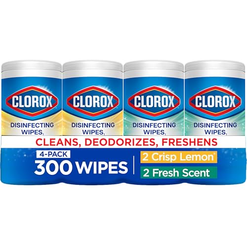 Clorox Disinfecting Wipes Variety Pack, Bleach-Free, Kills 99.9% of Germs and Viruses Including COVID-19, 75 Count, Pack of 4