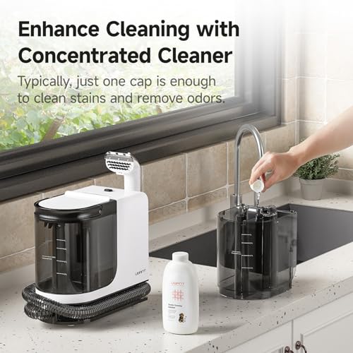 uwant Portable Carpet Cleaner 18Kpa Powerful Suction Carpet Cleaner Machine for Pets, Cars, Furniture with Cleaning Tools& Solution Low Noise Technology Upholstery Cleaner for Home, Rugs, Spot