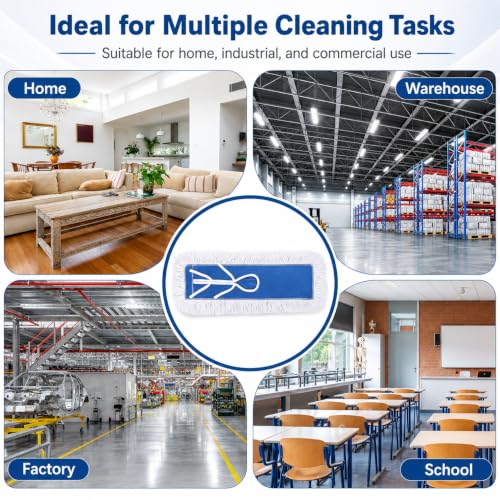 24 Inch Industrial Cotton Dust Mop Head Refill, Dust Mop Replacement Head for Commercial & Home Use, Heavy Duty Replacement for Office & Industrial Use, Machine Washable 1pc