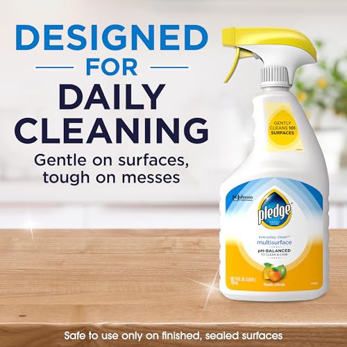 Pledge pH-Balanced Multisurface Cleaner Spray for Everyday Care, Fresh Citrus Scent, 25oz (Pack of 3)