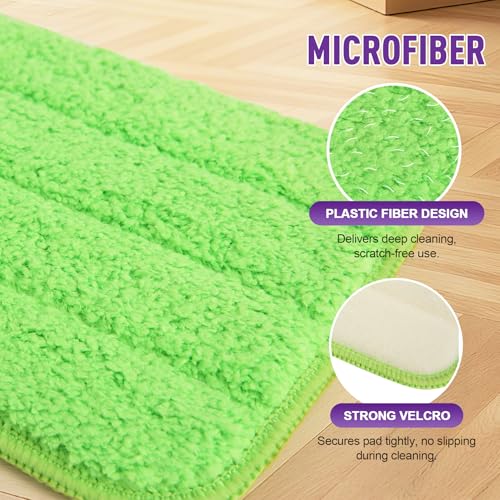 MABUBU Reusable Mop Pads Refills for Swiffer WetJet, 8 Pack Microfiber Cleaning Pads 11.5" x 5.5", Washable Wet & Dry Mop Heads for Hardwood, Tile, Laminate Floors, Replacement Pads