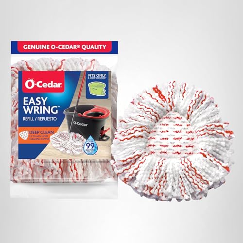 O-Cedar EasyWring Deep Clean Refill (1-Pack) | 40% More Cleaning Power | Microfiber Mop Refill Compatible with O-Cedar EasyWring Spin Mop & Bucket System