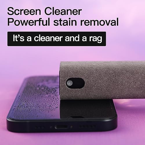 CUIUD Touchscreen Screen Cleaner Kit 2 Pcs, Phone, Tablet and Car Screen Cleaner, Two in One Spray and Microfiber Cloth(Grey&Pink)