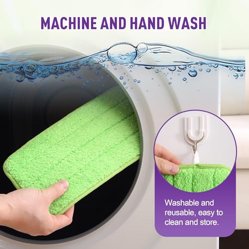 MABUBU Reusable Mop Pads Refills for Swiffer WetJet, 8 Pack Microfiber Cleaning Pads 11.5" x 5.5", Washable Wet & Dry Mop Heads for Hardwood, Tile, Laminate Floors, Replacement Pads