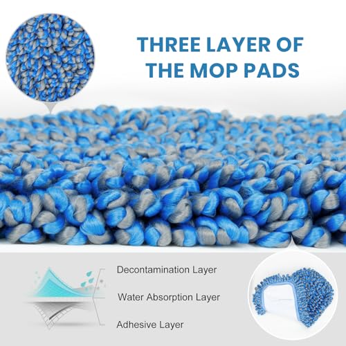 MAVRIZ Dust Mop for Hardwood Floor Washable Wet and Dry Mop with 58" Long Handle, 360° Rotating Microfiber Mop for Wood, Laminate, Tile Floor