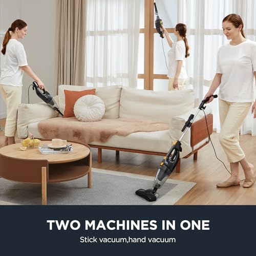 Eureka Blaze Stick Vacuum Cleaner, Powerful Suction 3-in-1 Small Handheld Vac with Filter for Hard Floor Lightweight Upright Home Pet Hair, Dark Black