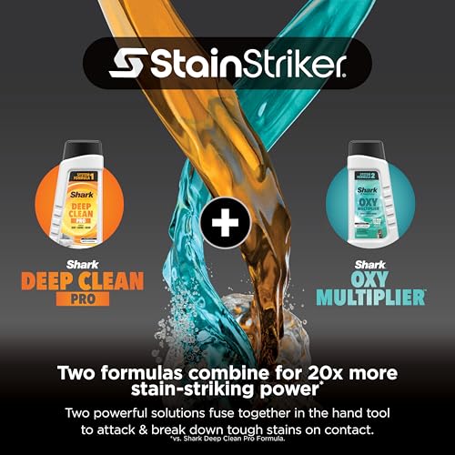 Shark StainStriker | Portable Carpet, Upholstery & Area Rug Cleaner | 4 Tools | Bonus Full-Size Solutions | Powerful Stain & Odor Remover | Deep Clean & OXY Solutions | Blue | PX202BRN