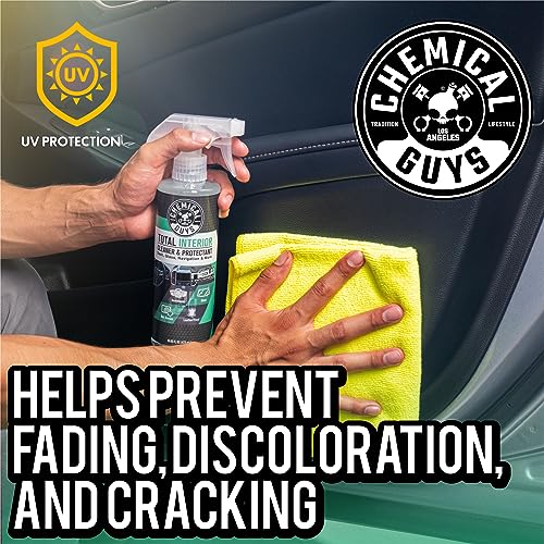 Chemical Guys Total Interior Cleaner & Protectant - New Car Scent, Car Cleaning Spray, Cleans and Protects Leather, Vinyl, Plastic, Rubber, and Glass, Safe for Trucks, SUVs, Jeeps, RVs & More - 16 oz