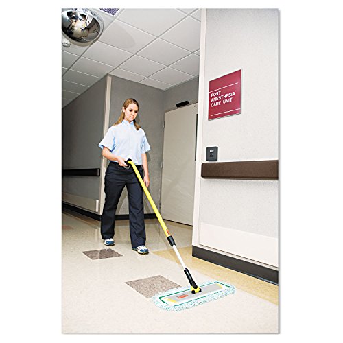 Rubbermaid Commercial Products HYGEN 18 inch Microfiber Dust Pad with Fringe, Green, For Janitorial/Professional Cleaners and Heavy-Duty industrial Cleaning/Dusting/Sweeping