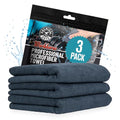 Chemical Guys Workhorse Professional Grade Microfiber Towels for Cars - Black 16x16 Inch Microfiber Cleaning Cloths for Home & Pet Drying, Soft & Scratch-Free, Washing, Drying & Cleaning, 3 Pack