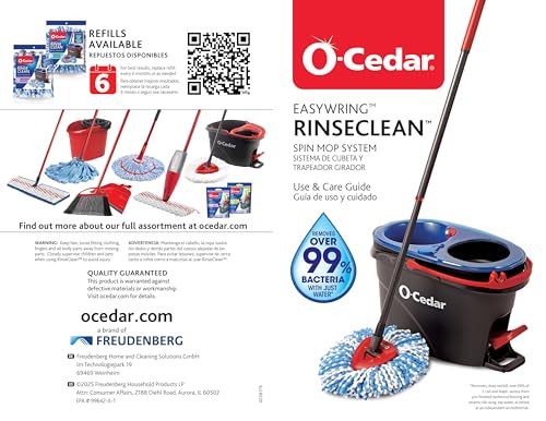 O-Cedar RinseClean Spin Mop & Bucket System | Clean with Clean Water | Removes 99% of Bacteria
