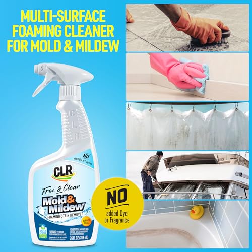 CLR Brands® Mold & Mildew Bleach-Free Free & Clear Stain Remover, No Dyes or Fragrances, 26 Oz Bottle (Pack of 1)