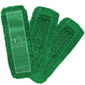 Matthew Cleaning 24'' Industrial Strength Cotton Dust Mop Refill Washable Replacement Heads for Residential & Commercial Use Fit Standard Dust Mop Frames, Hardwood,Concrete Floors Green 3 Pack