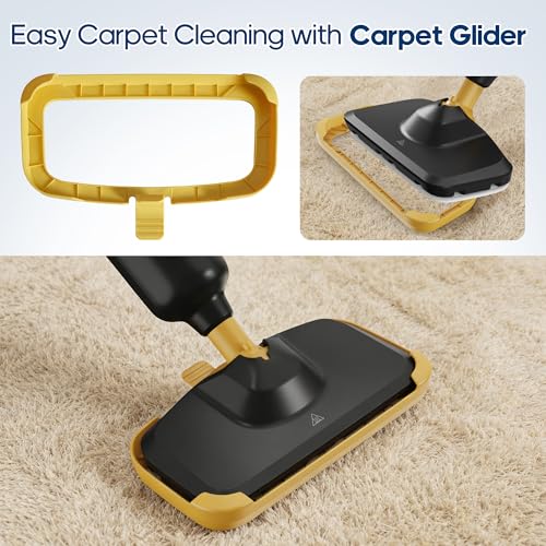 NEWBULIG Steam Mop for Hardwood/Tile/Carpet, Lightweight Steamer Cleaner for Floor Cleaning with 330ML Water Tank, Heats Up in 30 Seconds，16.4 FT Cord and 2 Washable Pads