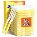 JOYMOOP Disposable Electrostatic Duster for Cleaning, with 2 Handles & 24 Ct Yellow Heavy Duty Refills for Swiffer Feather Duster, Household Cleaning Tool for Electronics, Dusting Furniture, Blinds