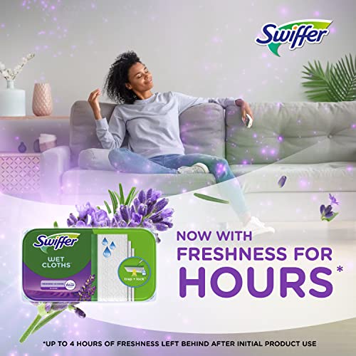 Swiffer Sweeper Wet Mopping Cloth Multi Surface Refills, Mops for Floor Cleaning, Febreze Lavender Scent, 36 Count