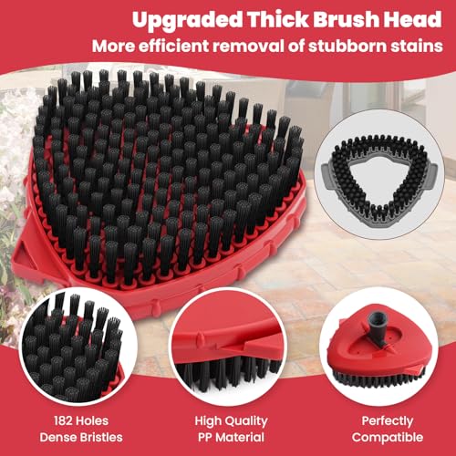 Spin Mop Replacement Mop Compatible with O Cedar 1 Tank System, 2 Microfiber Mop Heads Replacements, 58" Mop Replace Handle, 1 Scrub Brush Attachment and 1 Mop Base for Ocedar EasyWring Spin Mop