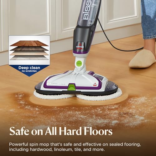 Bissell SpinWave Pet Hard Floor Corded Spin Mop, Electric Floor Cleaner with Washable Pads for Stain Removal on Sealed Hard Floors, 20399