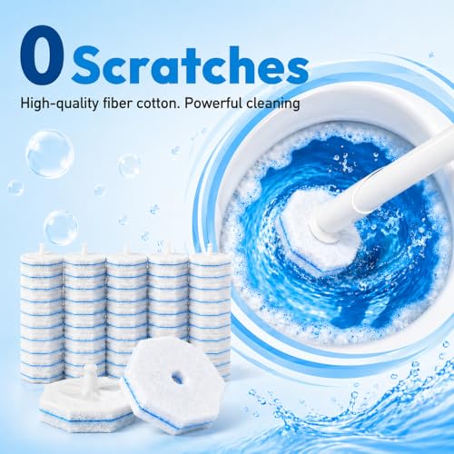 60 Count Wand Refills for Clorox Toilet Brush, Disposable Heads for Deep Cleaning, Instant Foam