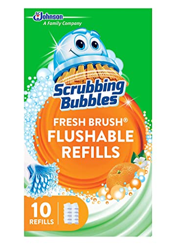 Scrubbing Bubbles Fresh Brush Flushable Refill Pads for Toilet Cleaning System, Citrus Action Scent, Toilet & Toilet Bowl Cleaner, 10 CT Refill Pads/Pack (Pack of 1)
