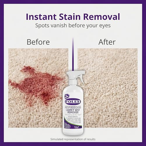FOLEX - Professional Carpet Cleaner Spray 34 oz - Pet Stain Removal - Instant Stain Removal - No Rinsing Required - Safe for Pets - Works on All Fabrics