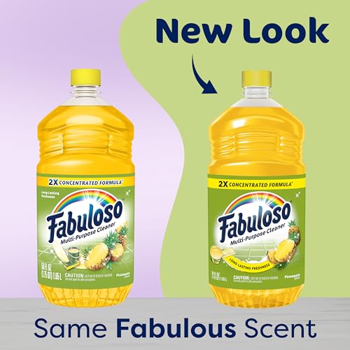 Fabuloso Multi-Purpose Cleaner, 2X Concentrated Formula, Floor Cleaner, Pineapple Scent, 56 fl oz