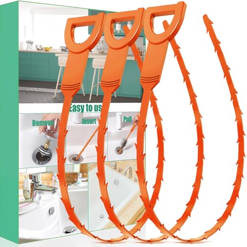ARCTIC EAGLE Drain Snake Hair Drain Clog Remover - 3 Pack Shower Snake Sink Unclogger Tool with Exquisite Packaging