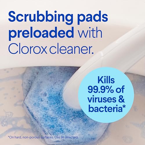 Clorox ToiletWand Disposable Toilet Cleaning System, Kills 99.9% of Germs and Viruses, Wand, Caddy and 6 Refill Heads