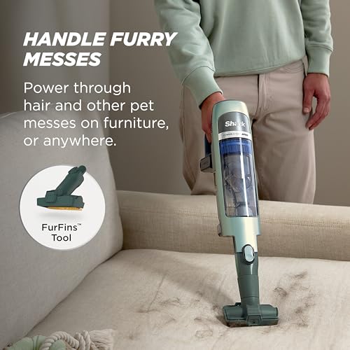 Shark PowerDetect Speed Plus Clean & Empty | Cordless Stick Vacuum Cleaner with Auto-Empty | Lightweight | Exclusive Pet Hair Accessories | Carpet, Hard Floors | 60-Min Runtime | Frosted Sage | IA3243