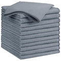 GLIMGLINT Grey Microfiber Cleaning Cloth,12PK Reusable Cleaning Rags, Highly Absorbent Shop Rags Bulk, All-Purpose Car Cleaning Towels for TV Screen, Kitchen, Bathroom, Restaurant Garage, 14"X12"