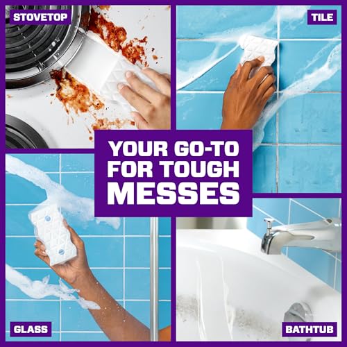 Mr. Clean Magic Eraser Sponge, All Purpose Cleaner, Cleaning Scrubber, Kitchen, Bathroom, Shower, Oven, Cleaning Supplies, Variety Pack with 1 Ultra Thick, 2 Ultra Foamy, & 3 Extra Durable, 6ct