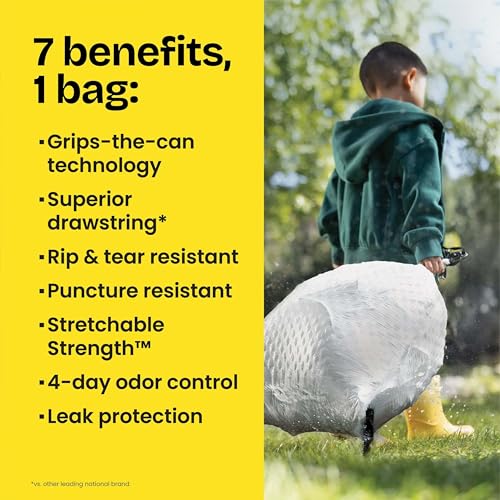 Glad ForceFlex Tall Kitchen Trash Bags, 13 Gallon, Pine-Sol Original, 40 Count (Package May Vary)