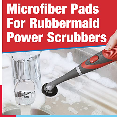 Impresa Microfiber Replacement Scrub Pads - White, Round Tile & Grout for Electric Scrubber, Compatible with Rubbermaid Reveal Power Scrubber - Versatile Cleaning Brush - Reusable Scouring Pads