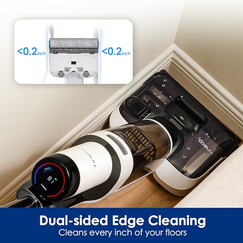 Tineco Floor ONE Stretch S6 Cordless Wet Dry Vacuum Cleaner, 180°Lay-Flat Smart Vacuum Mop, 40 Minutes Long Runtime 158℉ Flashdry Self-Cleaning, Dual-Sided Edge Cleaning Lightweight Floor Cleaner