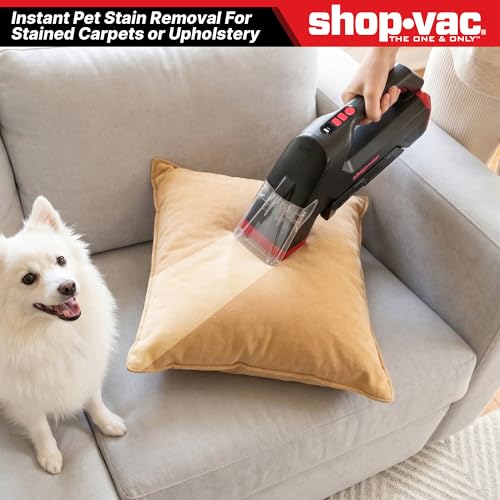 Shop-Vac 3-in-1 Cordless Spot Cleaner, Handheld Upholstery Cleaner with Spray, Rolling Brush and 5.5kPa Suction, 2 Water Tanks, USB-C Rechargeable