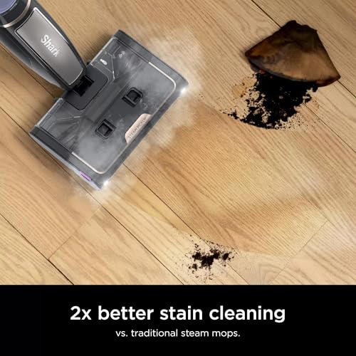 Shark Steam Pickup 3-in-1 Steam Mop Pickup Debris, Deep Scrubs, Steam, & Sanitizes Sealed Hard Floors - All At Once, Lightweight Steam Cleaner for Home with Sealed Hard Floors (Renewed) (Navy)