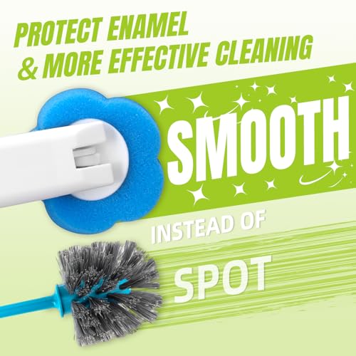 Disposable Toilet Brush, Extended Handle with 48 Cleaner Refills, Toilet Brush for Toilet Bowl Cleaners, Bathroom Cleaning