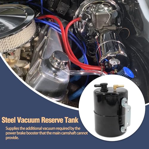 LVOUP Vacuum Reserve Canister 5 in D x 7 in L Steel Black Finish